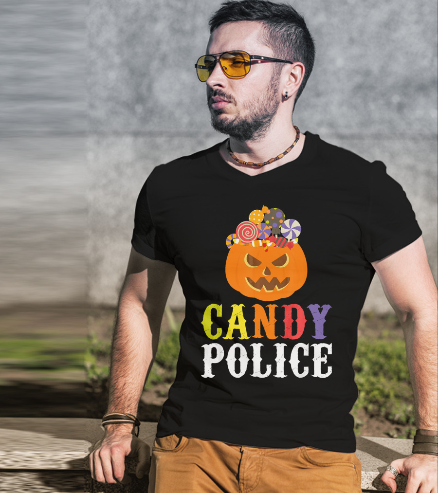 Candy Police Jack O Lantern Halloween Sweets T-Shirt