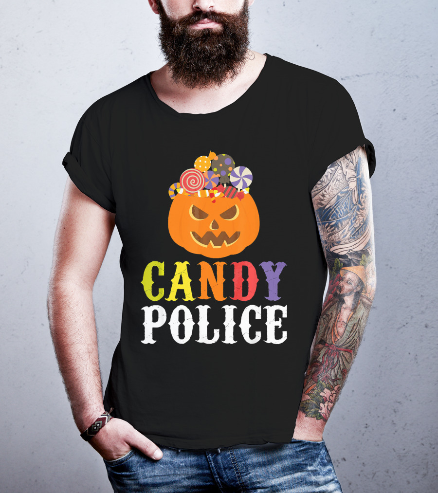 Candy Police Jack O Lantern Halloween Sweets T-Shirt
