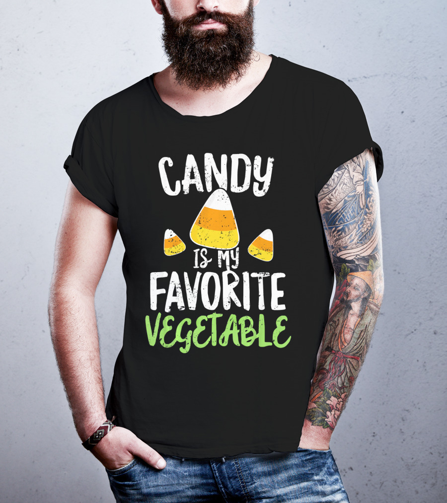 Candy Is My Favorite Vegetable Candy Corn Halloween Humor T-Shirt