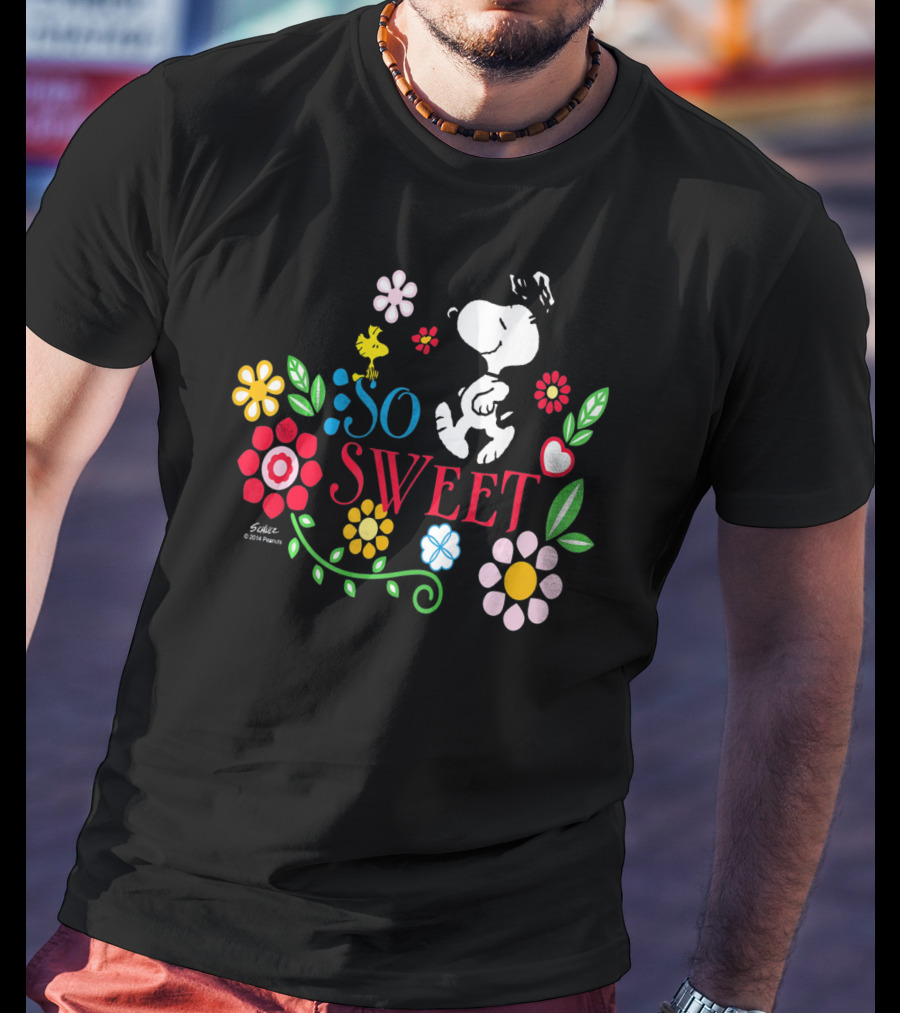 Snoopy Woodstock So Sweet Floral Bliss Peanuts T-Shirt