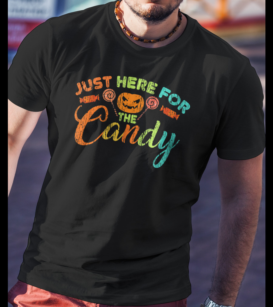 Just Here For The Candy Halloween Jack-O'-Lantern Lollipops T-Shirt