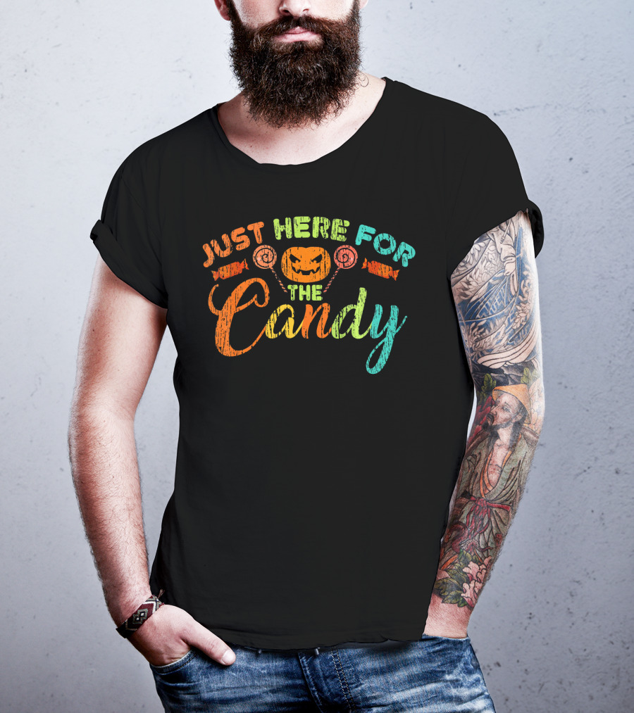 Just Here For The Candy Halloween Jack-O'-Lantern Lollipops T-Shirt