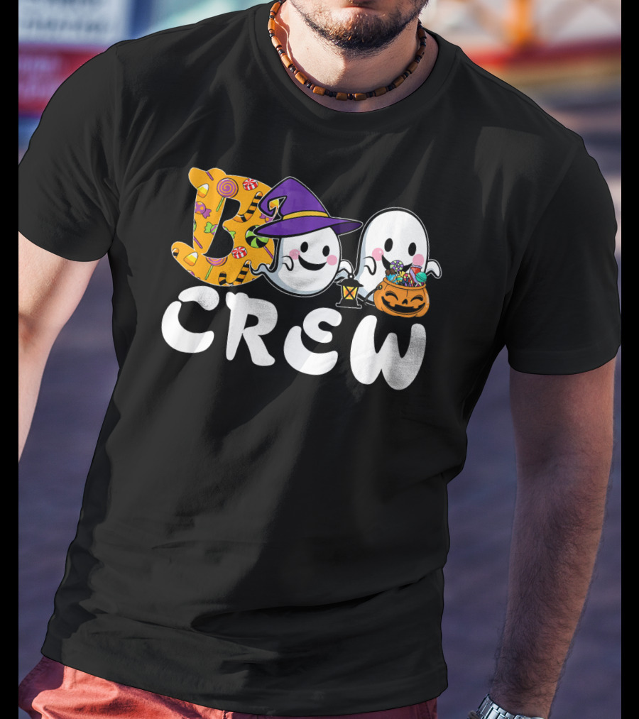 Boo Crew Halloween Witch Ghosts Candy Basket T-Shirt