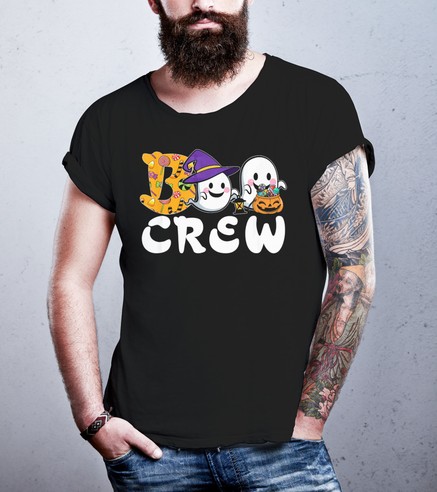 Boo Crew Halloween Witch Ghosts Candy Basket T-Shirt