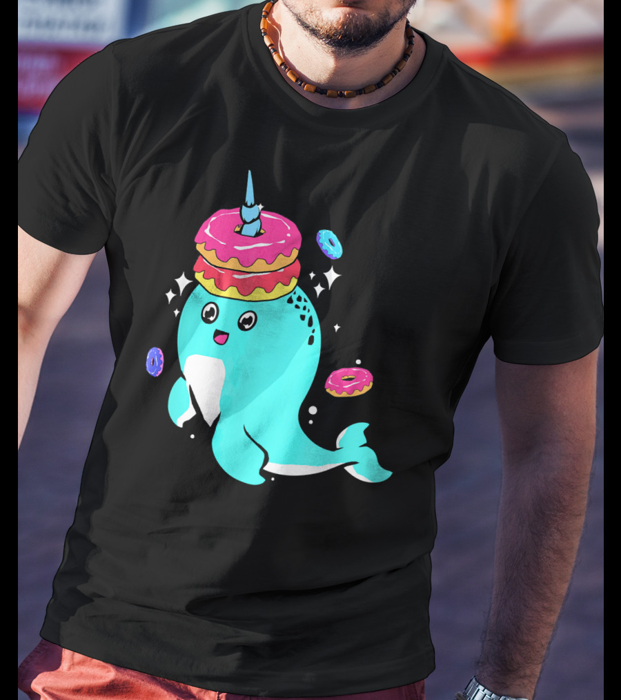 Narwhal Donut Candy Sprinkle Bakery Whale T-Shirt