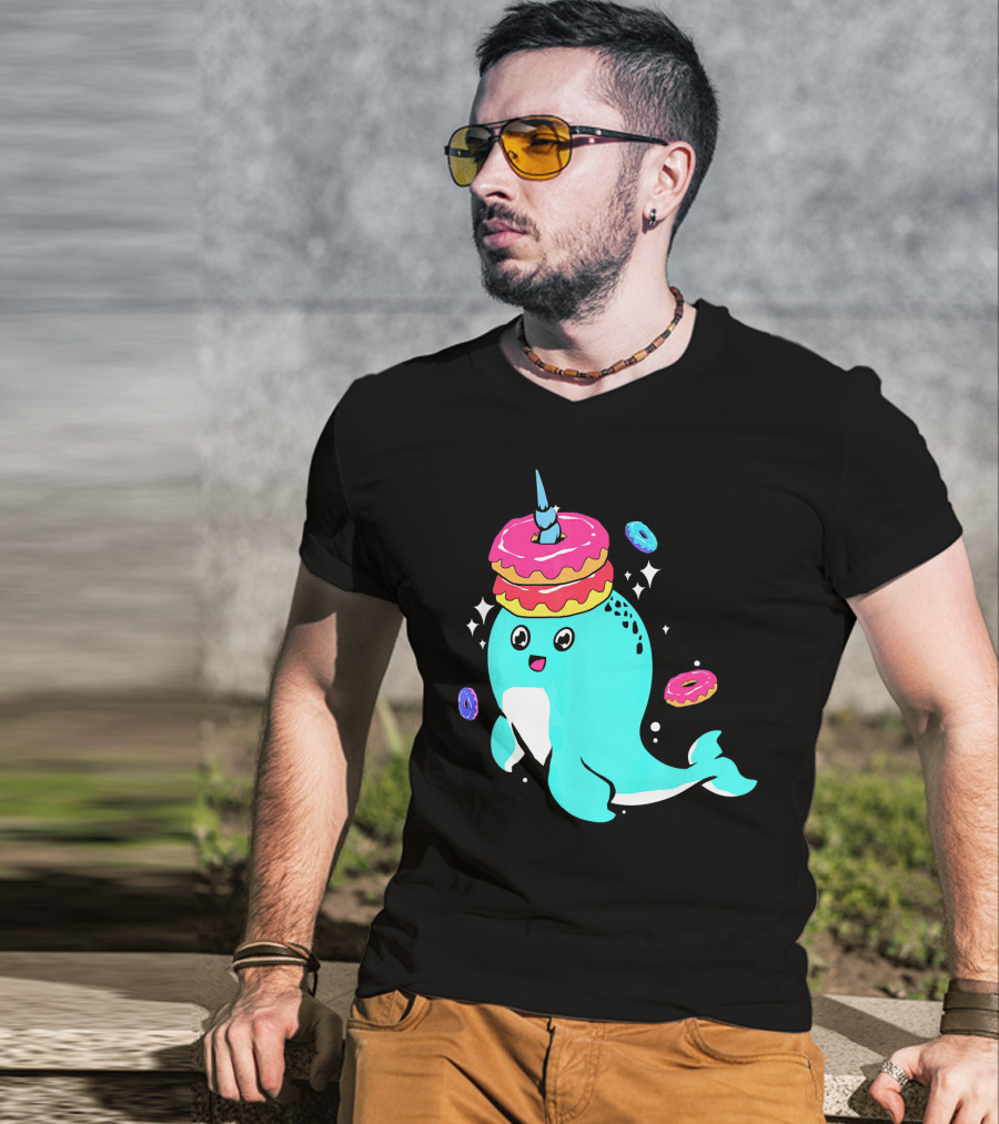 Narwhal Donut Candy Sprinkle Bakery Whale T-Shirt