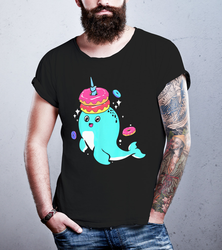 Narwhal Donut Candy Sprinkle Bakery Whale T-Shirt