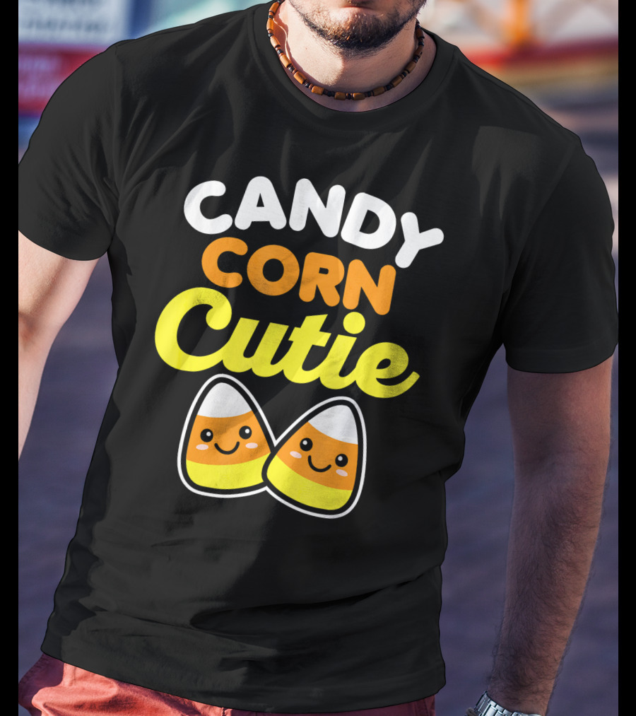 Candy Corn Cutie Halloween Smiling Kawaii Candy Corn Characters T-Shirt