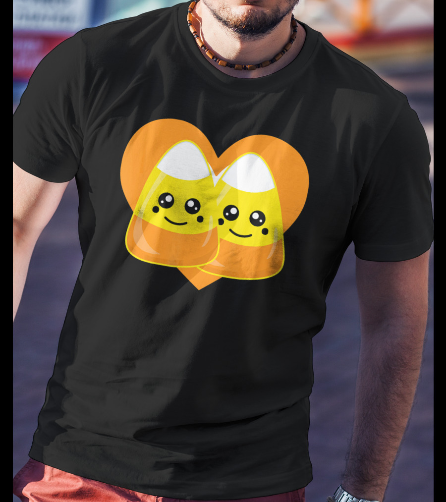 Love Candy Corn Cute Heart Kawaii Candy Corn Duo T-Shirt