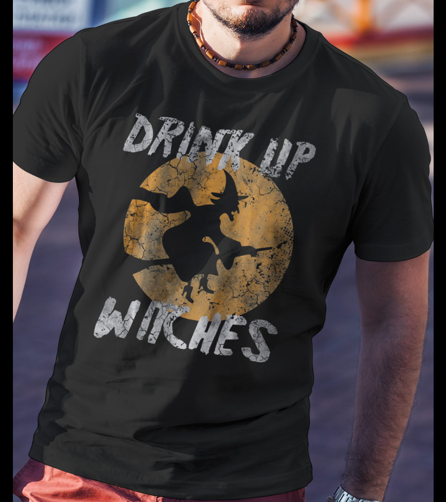 Drink Up Witches Vintage Halloween Moon T-Shirt