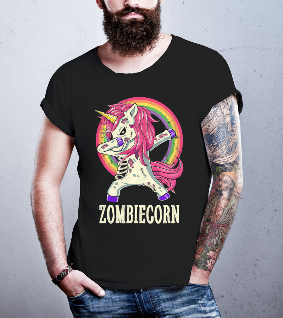 Zombiecorn Dab Dance Unicorn With Rainbow T-Shirt