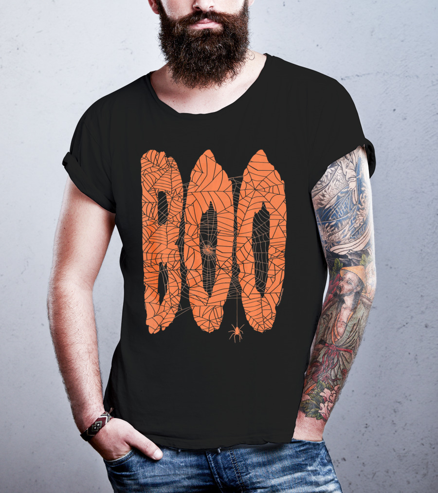 Boo Spider Web Halloween Fun Spooky T-Shirt