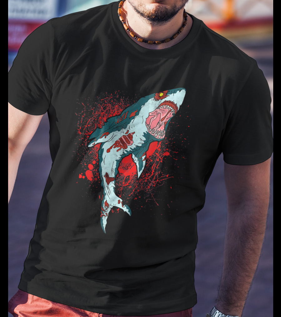Zombie Bloody Shark Horror Apocalypse T-Shirt