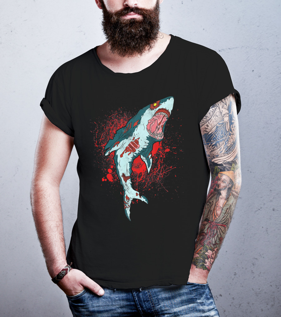 Zombie Bloody Shark Horror Apocalypse T-Shirt