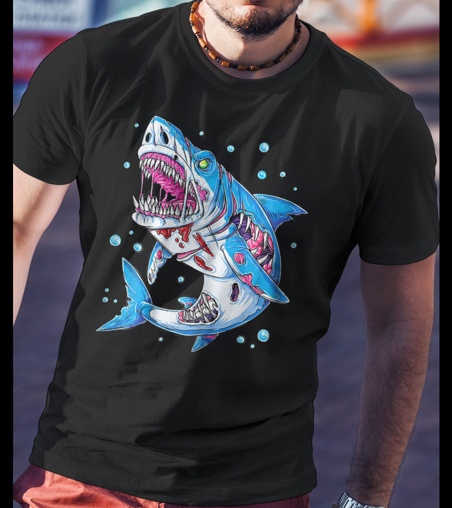 Jawsome Shark Zombie Halloween Zombies Attack T-Shirt