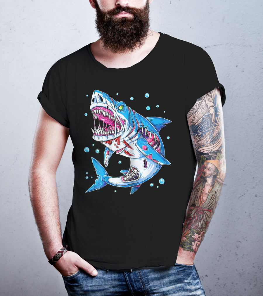 Jawsome Shark Zombie Halloween Zombies Attack T-Shirt