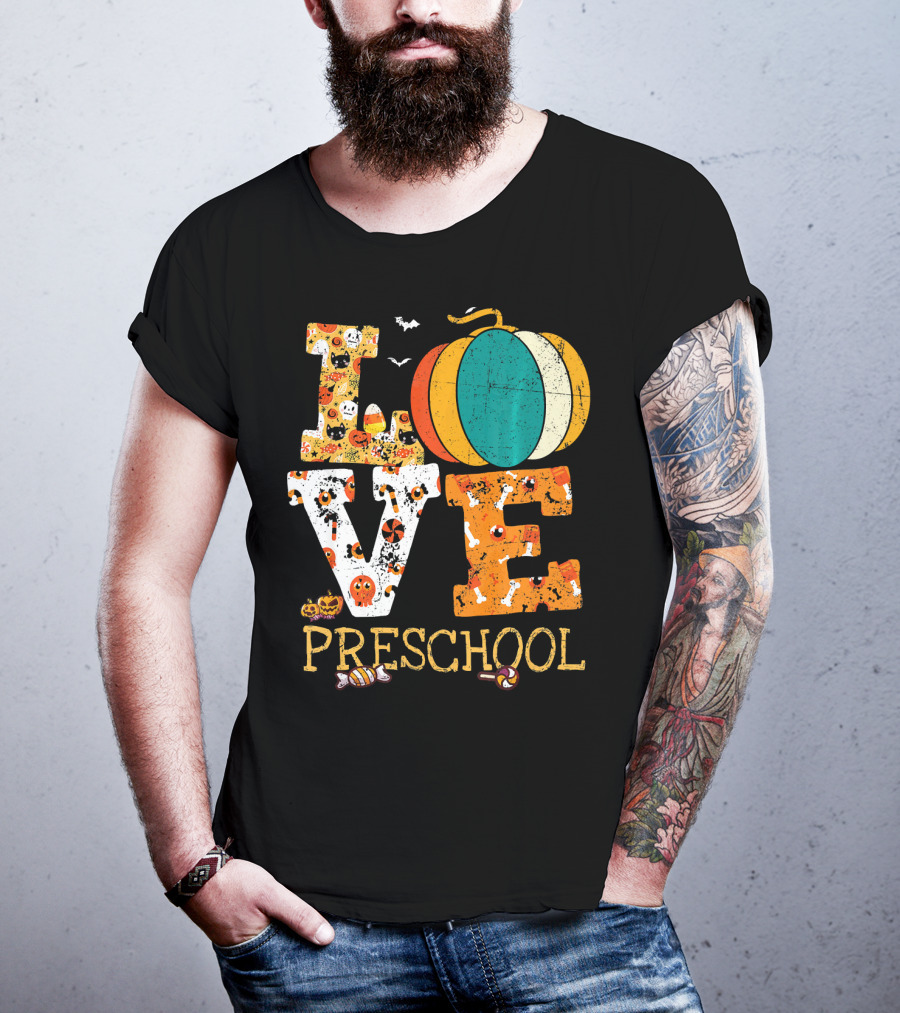 Love Preschool Halloween Pumpkin Candy Fun T-Shirt