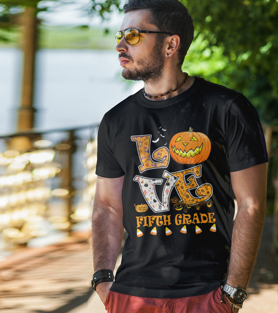 LOVE Halloween Fifth Grade T-Shirt