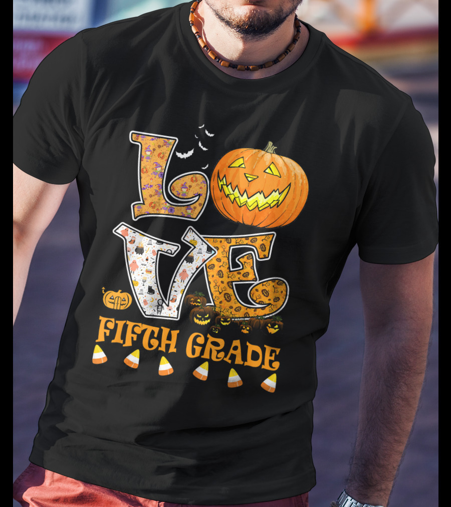 LOVE Halloween Fifth Grade T-Shirt