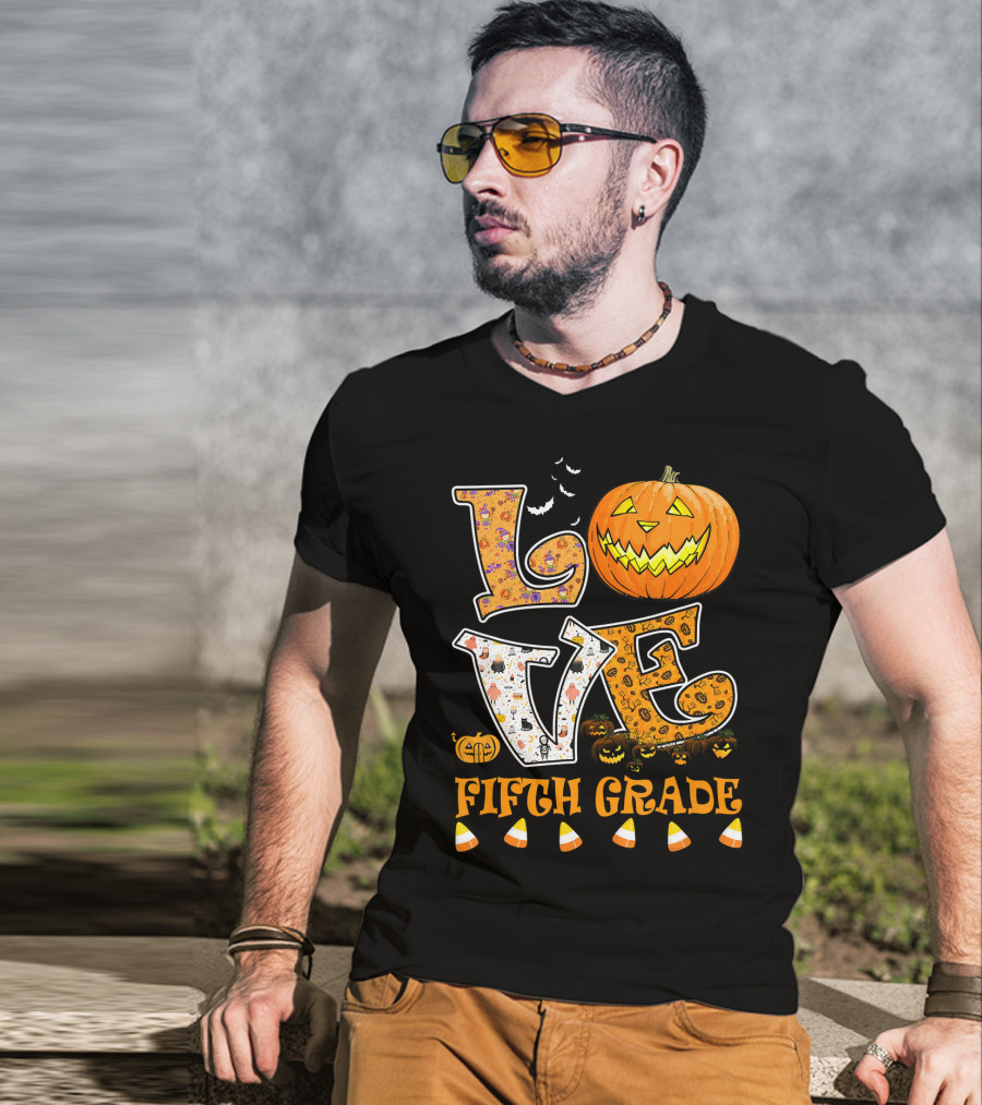 LOVE Halloween Fifth Grade T-Shirt