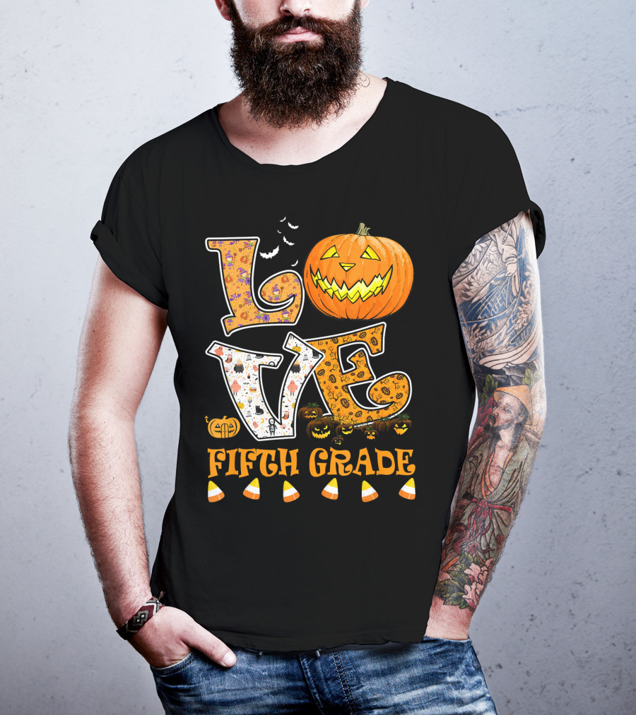 LOVE Halloween Fifth Grade T-Shirt