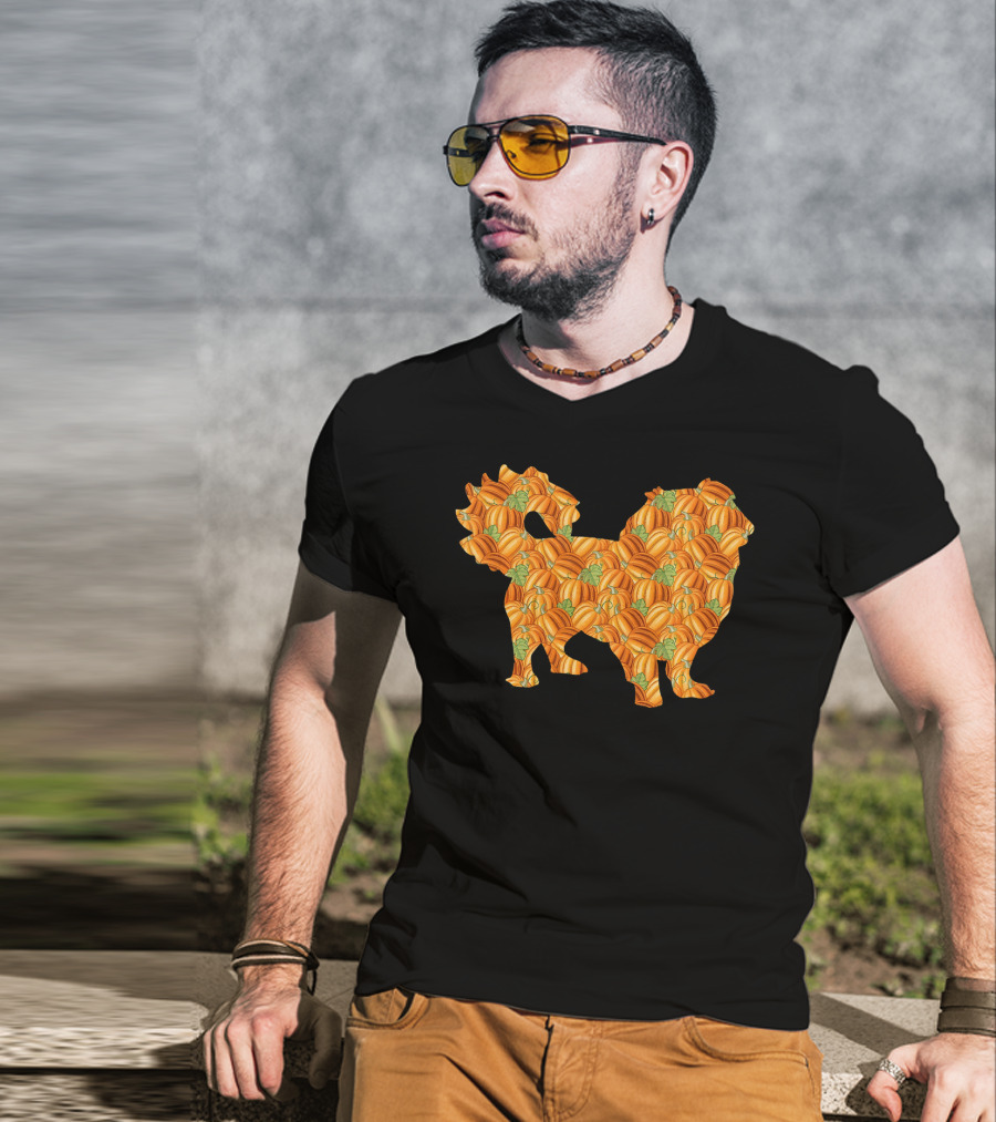 Pekingese With Pumpkin Pattern Easy Halloween Costume Pelchie T-Shirt