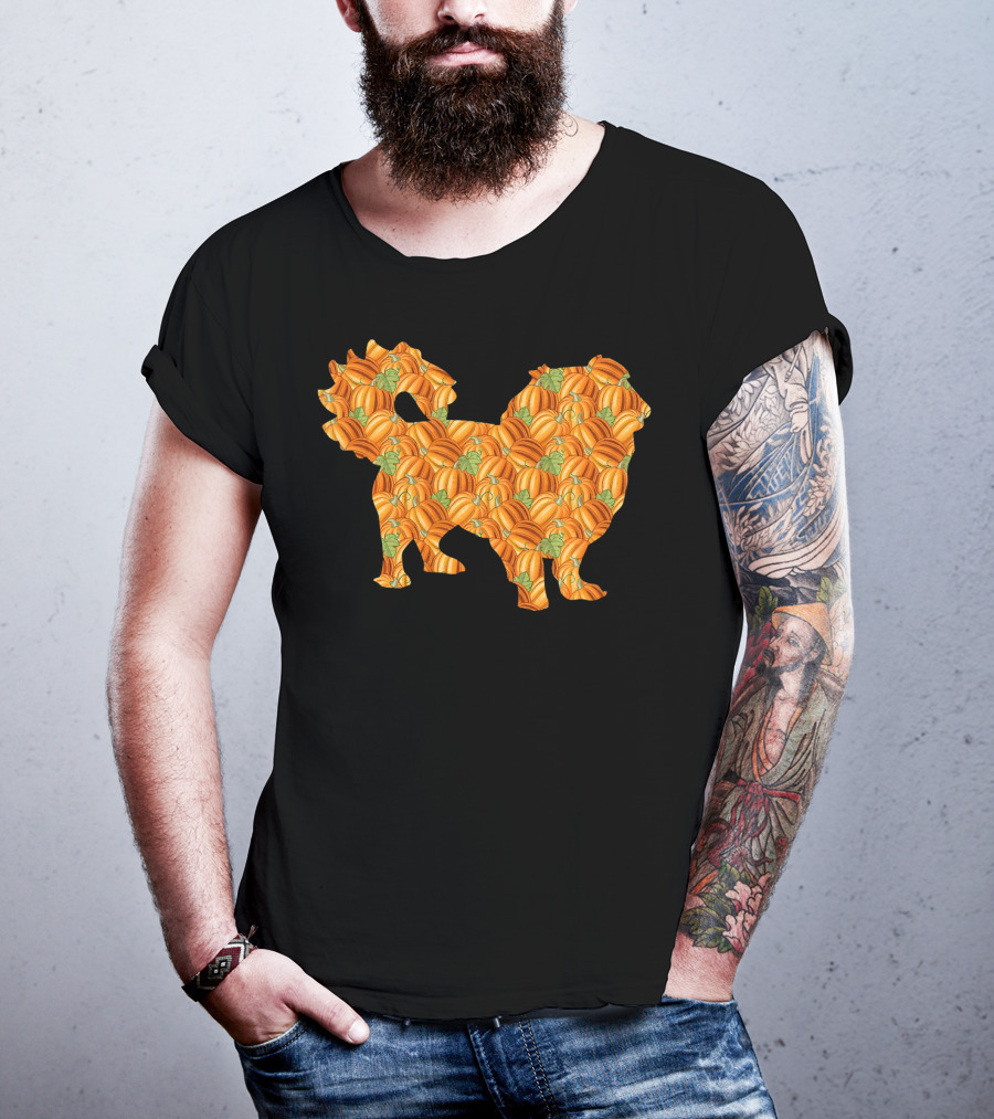 Pekingese With Pumpkin Pattern Easy Halloween Costume Pelchie T-Shirt
