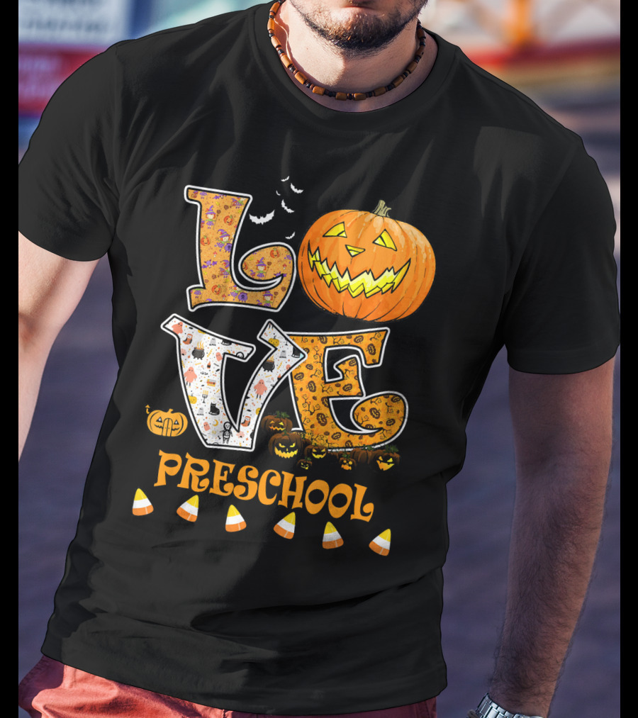 Halloween Pumpkin Love Preschool Candy Corn T-Shirt