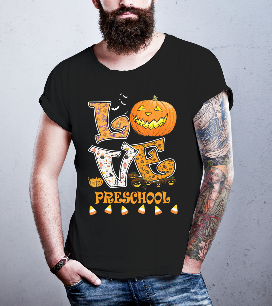 Halloween Pumpkin Love Preschool Candy Corn T-Shirt