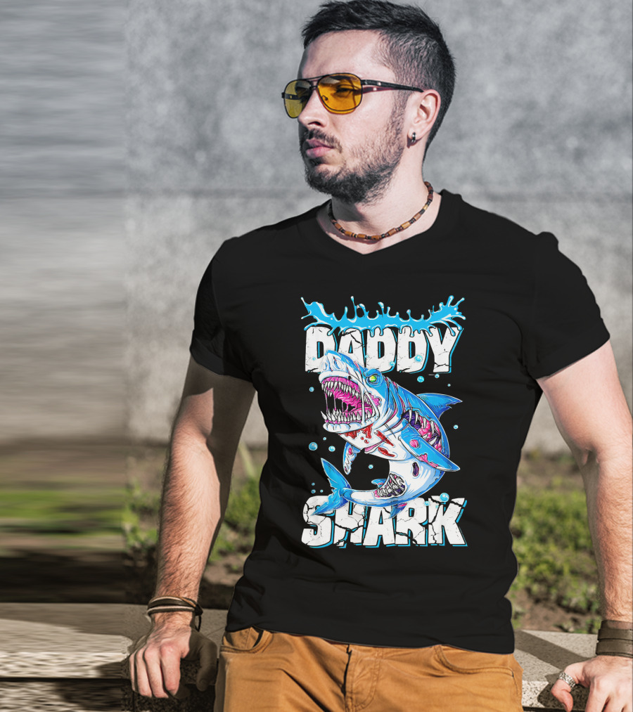 Daddy Shark Zombie Halloween T-Shirt