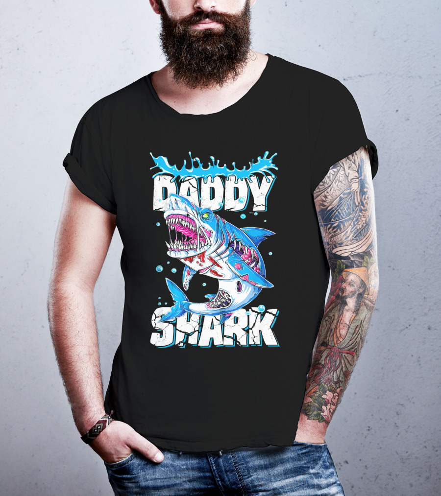 Daddy Shark Zombie Halloween T-Shirt