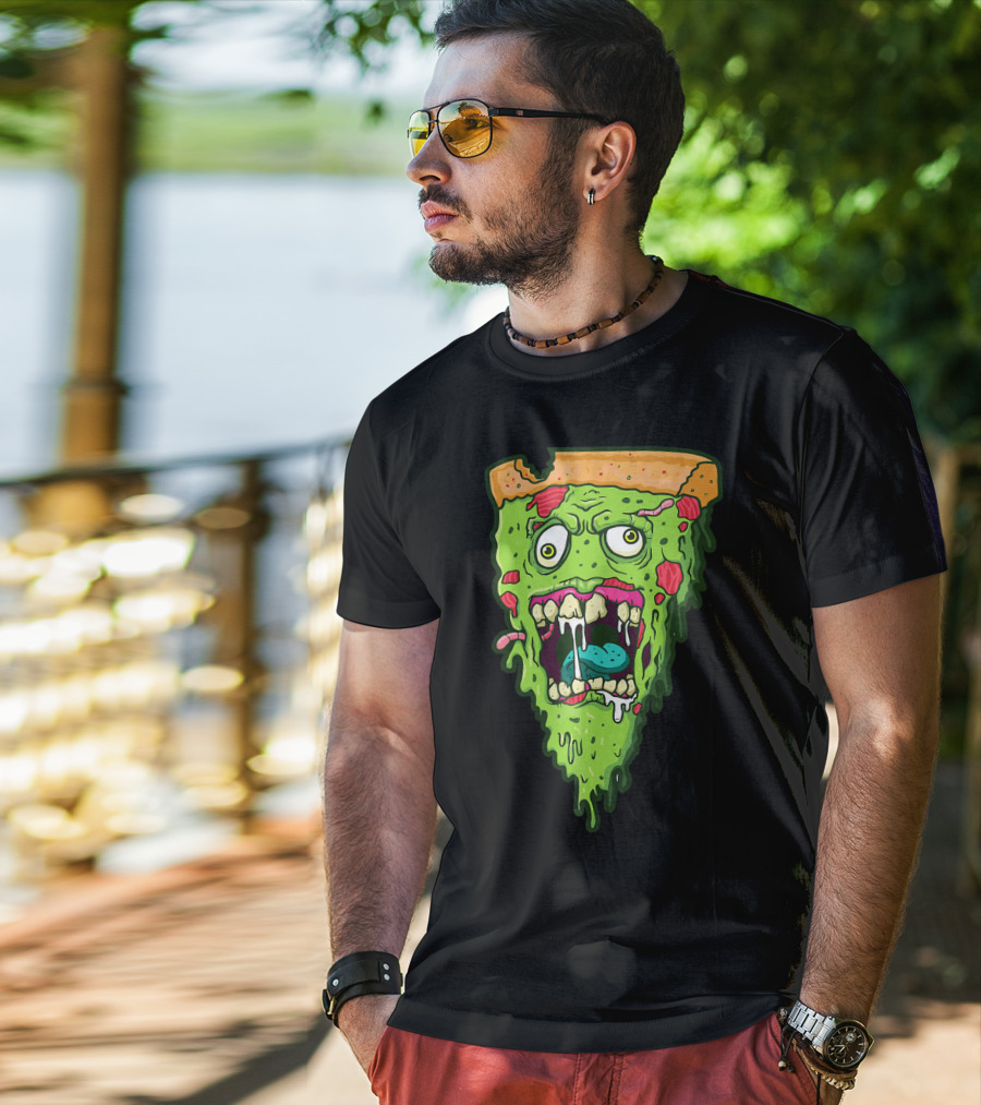 Pizza Zombie Monster Slice Fun T-Shirt