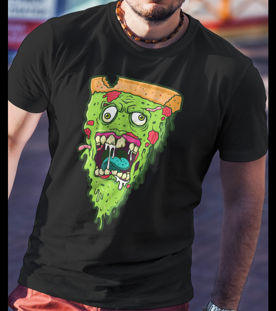 Pizza Zombie Monster Slice Fun T-Shirt