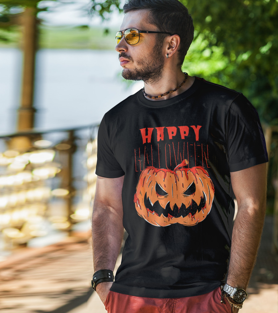Happy Halloween Pumpkin Funny Costume Idea Cool T-Shirt