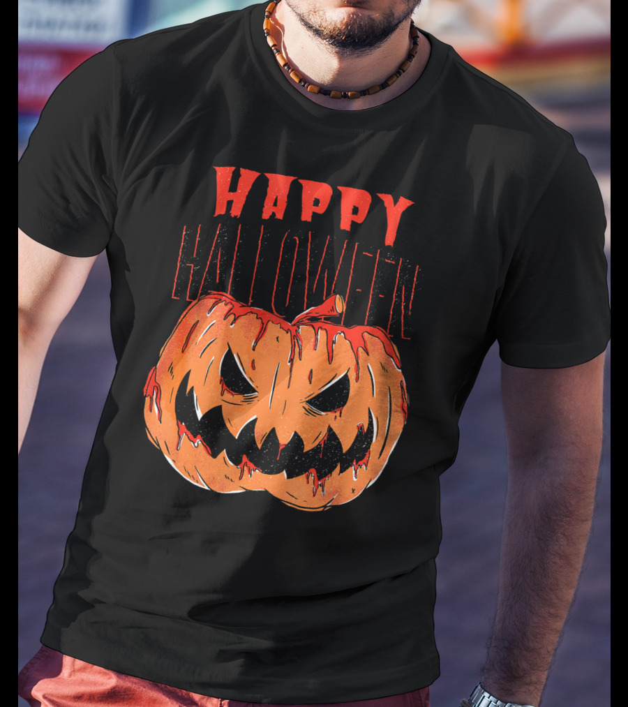 Happy Halloween Pumpkin Funny Costume Idea Cool T-Shirt