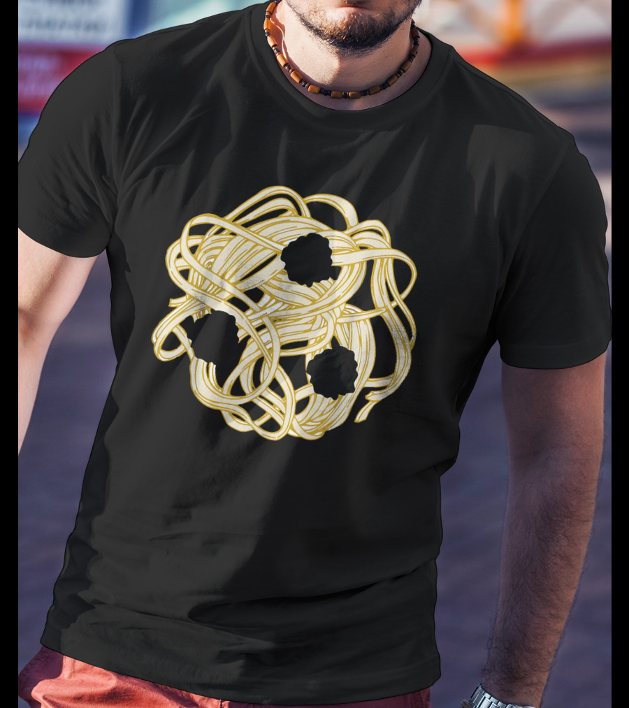 Funny Halloween Costume Spaghetti Meatball Face Plate T-Shirt