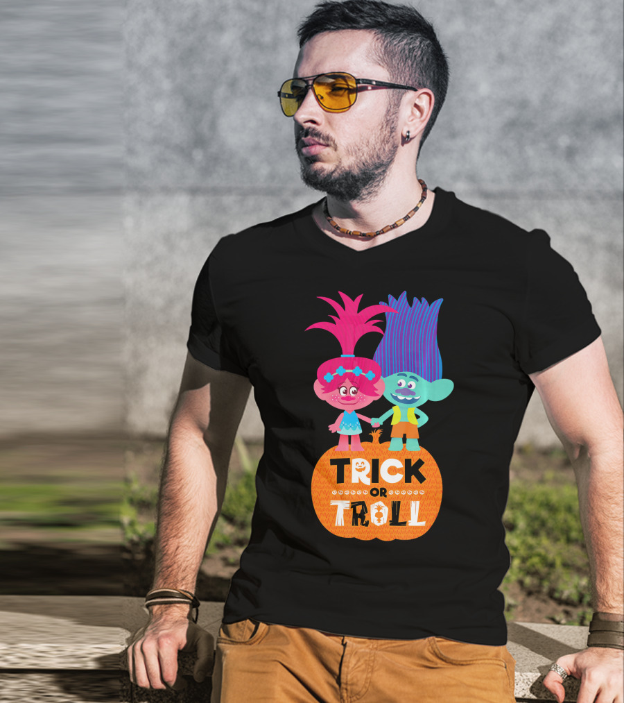 Trick Or Troll DreamWorks Trolls Halloween Pumpkin T-Shirt