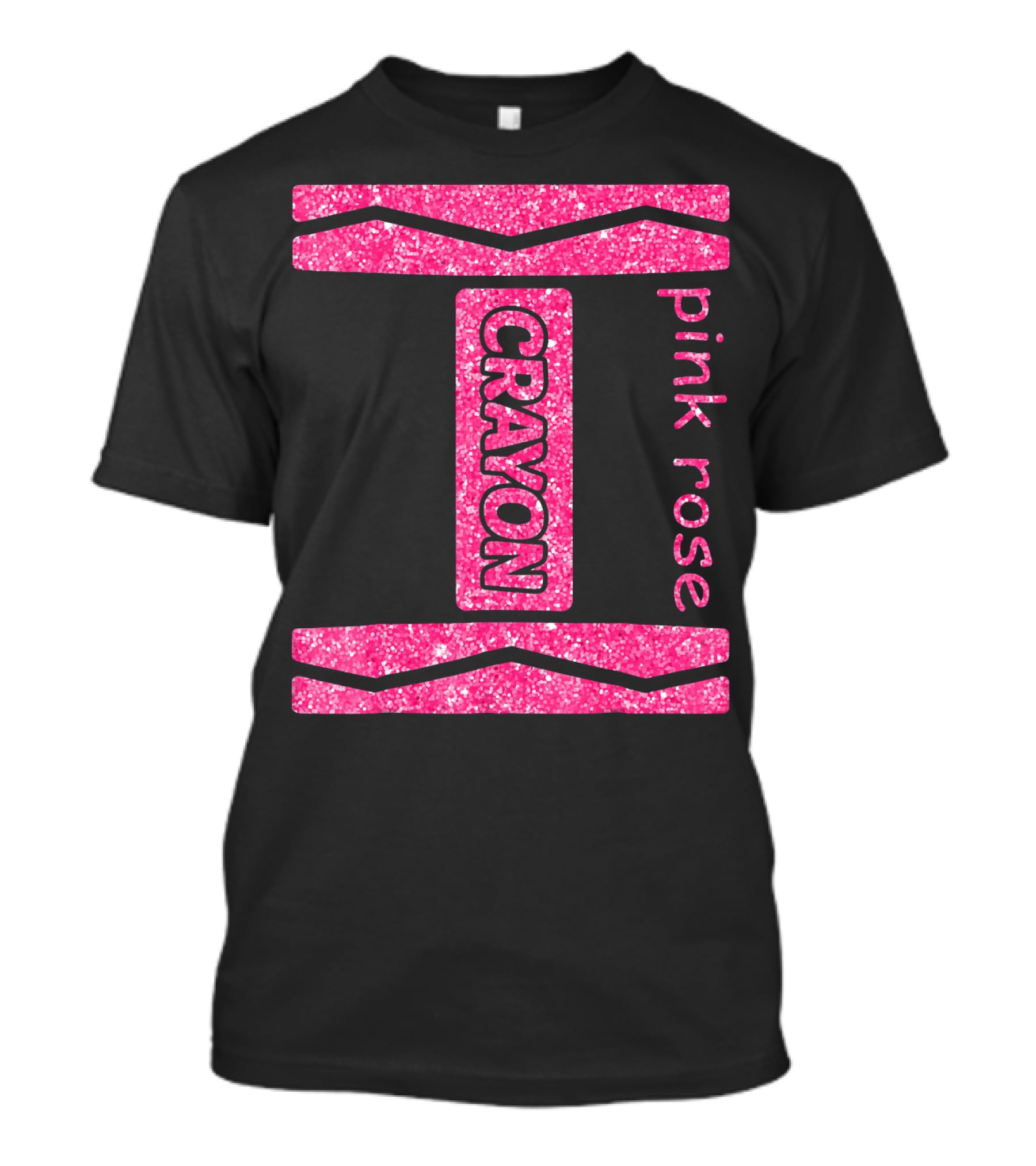 Pink Rose Crayon Halloween Couple Friend Costume T-Shirt