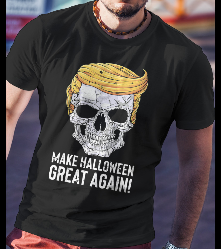 Make Halloween Great Again Skull With Blonde Hair T-Shirt