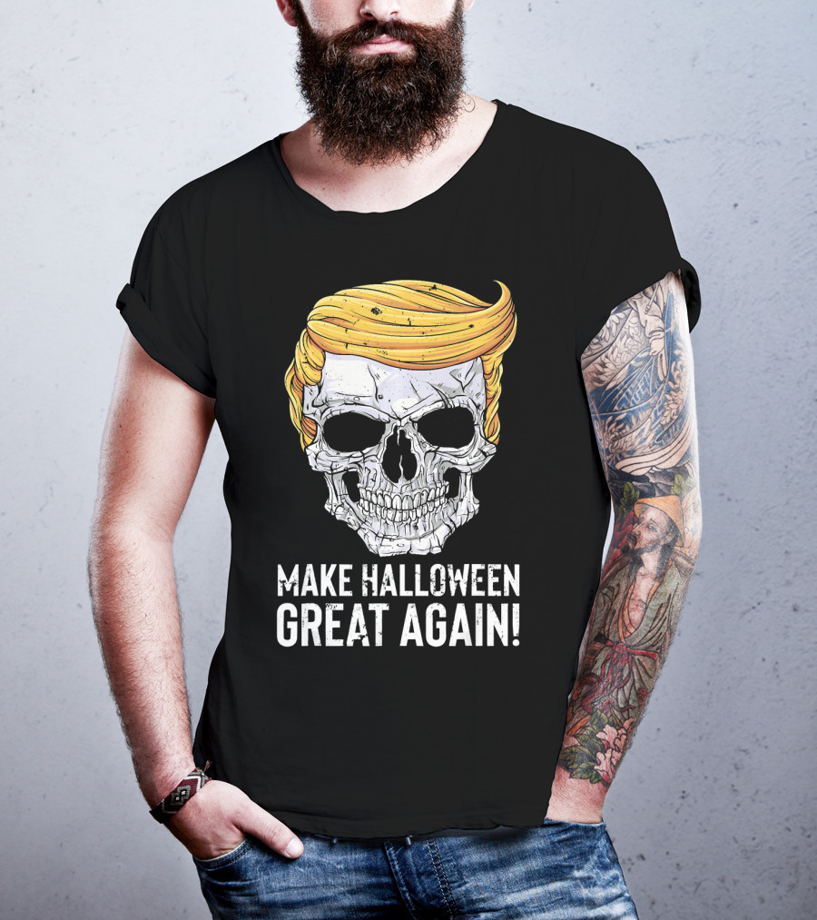 Make Halloween Great Again Skull With Blonde Hair T-Shirt