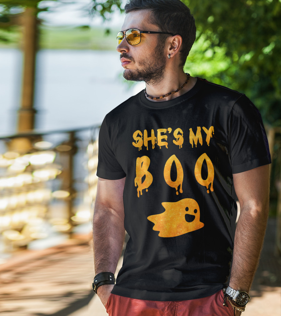 She's My Boo Funny Couples Halloween Costume T-Shirt