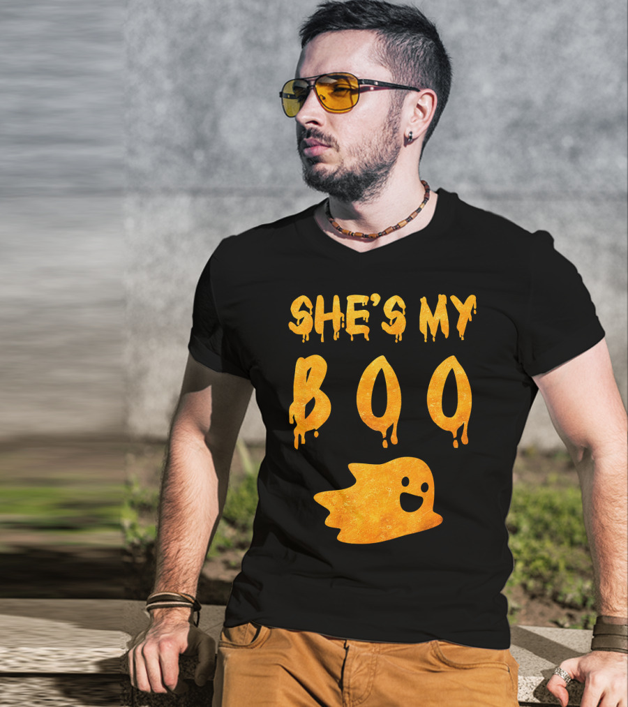 She's My Boo Funny Couples Halloween Costume T-Shirt