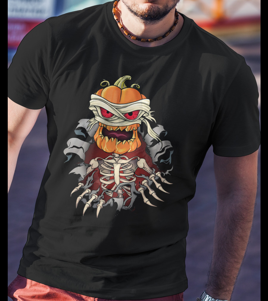 Halloween Skeleton Zombie Pumpkin Mummy Horror T-Shirt
