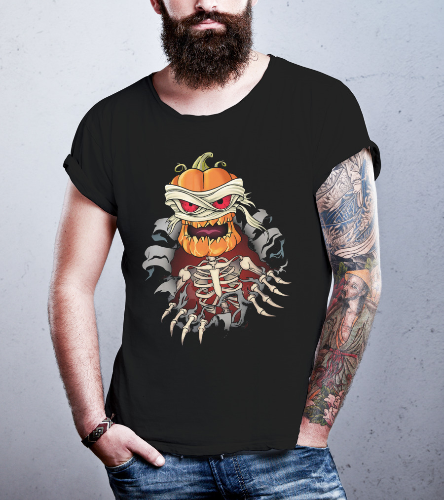 Halloween Skeleton Zombie Pumpkin Mummy Horror T-Shirt