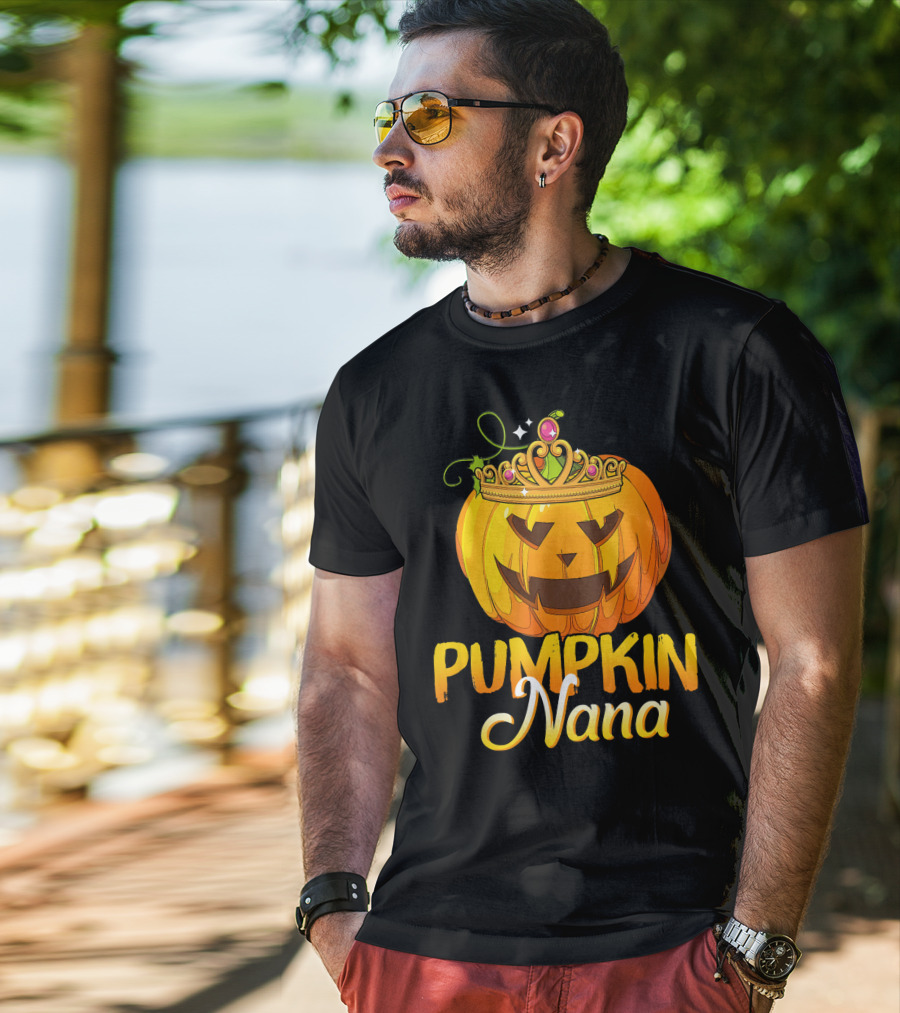 Pumpkin Nana Funny Halloween Cos Crown Jack-o'-Lantern T-Shirt