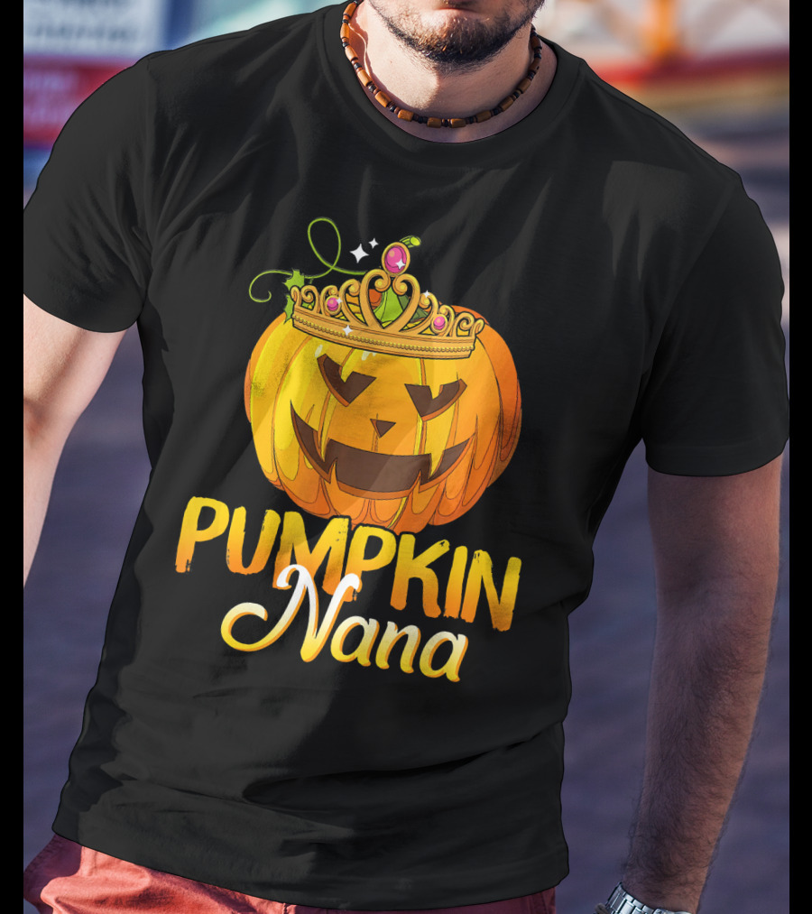 Pumpkin Nana Funny Halloween Cos Crown Jack-o'-Lantern T-Shirt
