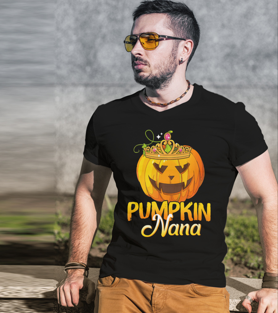 Pumpkin Nana Funny Halloween Cos Crown Jack-o'-Lantern T-Shirt