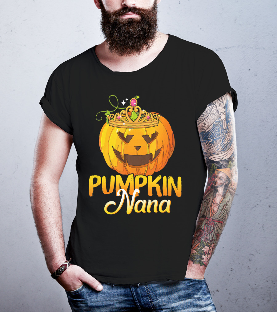 Pumpkin Nana Funny Halloween Cos Crown Jack-o'-Lantern T-Shirt