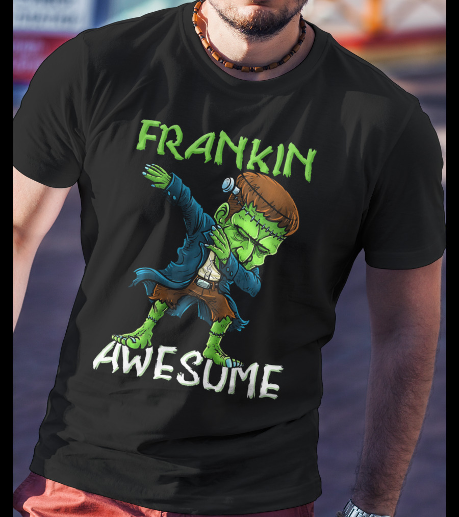 Frankin Awesome Dabbing Frankenstein Halloween T-Shirt