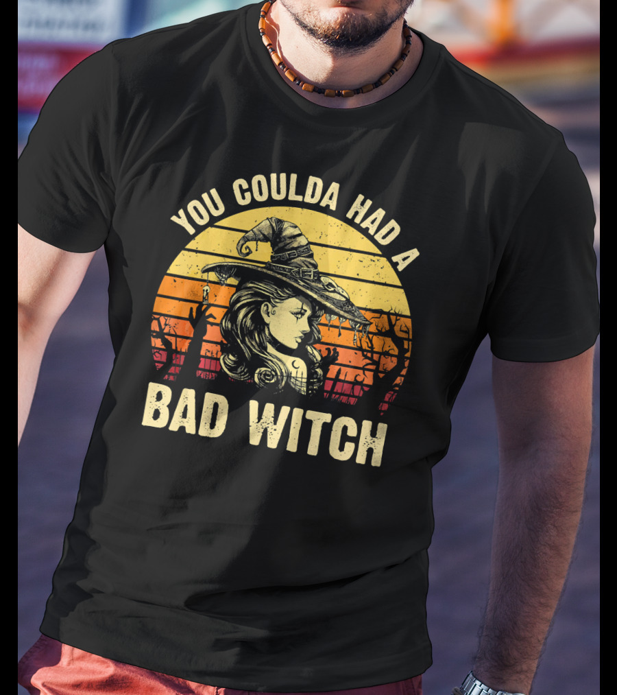 You Coulda Had A Bad Witch Vintage Sunset Halloween T-Shirt